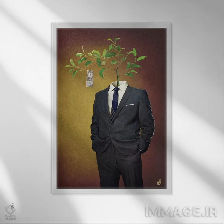 تابلو دکوراتیو رشد اثر راب اسنو - نمای قابدار سفید