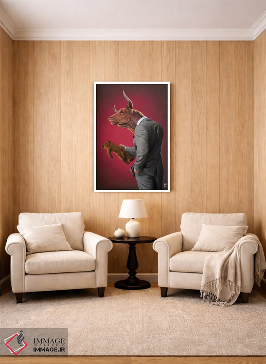 تابلو دکوراتیو گاو نر اثر راب اسنو - D1W