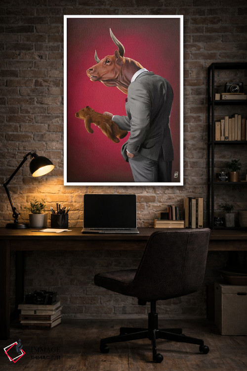 تابلو دکوراتیو گاو نر اثر راب اسنو - D3W