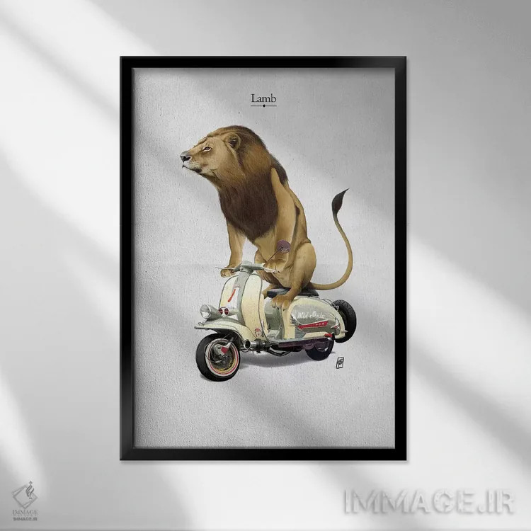 تابلو دکوراتیو بره I اثر راب اسنو - نمای قابدار مشکی