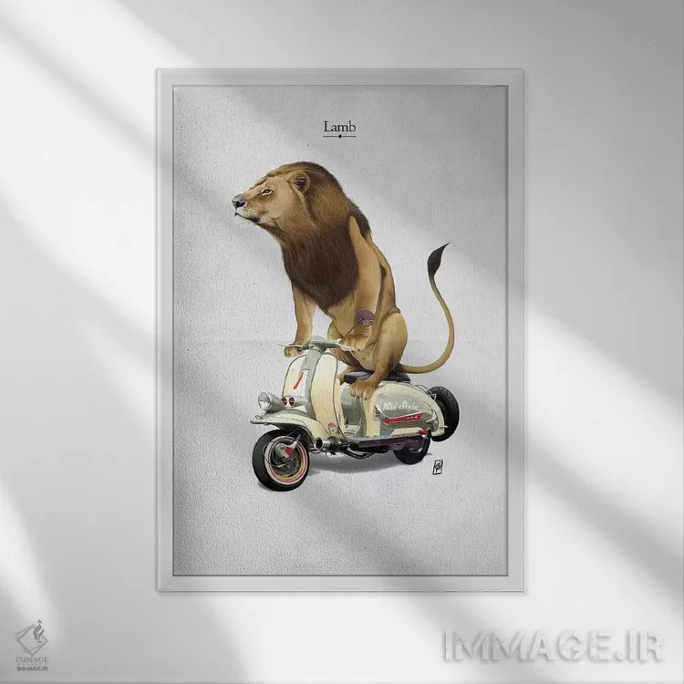 تابلو دکوراتیو بره I اثر راب اسنو - نمای قابدار سفید