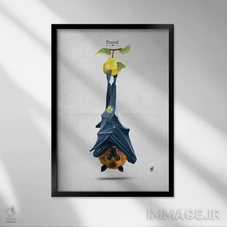 تابلو دکوراتیو گلابی شده I اثر راب اسنو - نمای قابدار مشکی