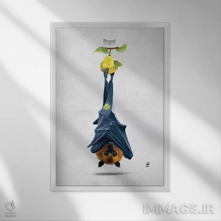 تابلو دکوراتیو گلابی شده I اثر راب اسنو - نمای قابدار سفید