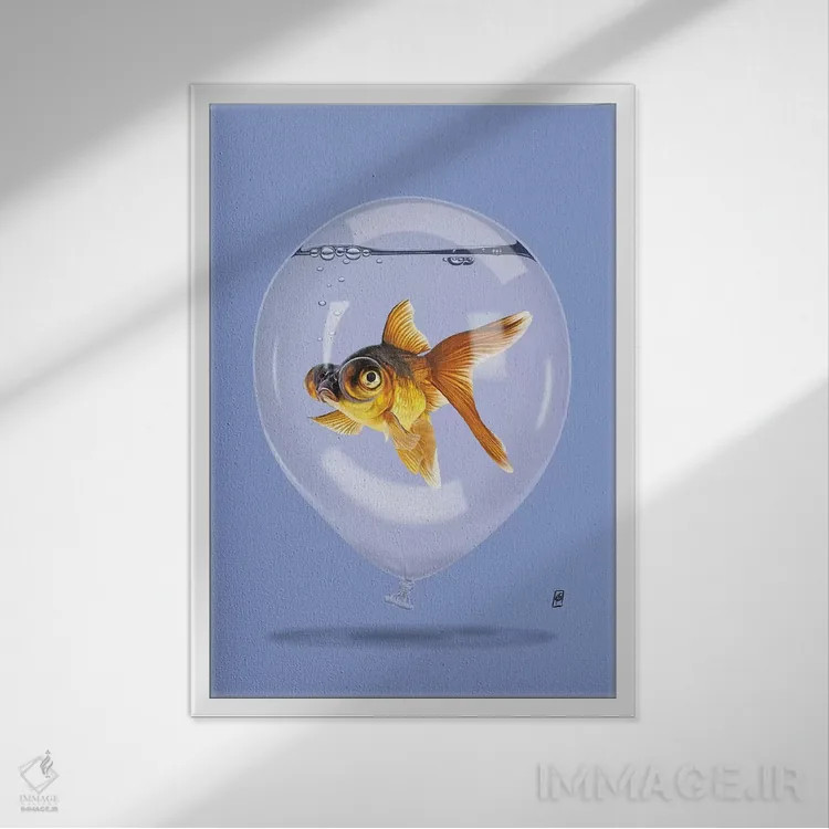 تابلو دکوراتیو رنگ بادکرده اثر راب اسنو - نمای قابدار سفید