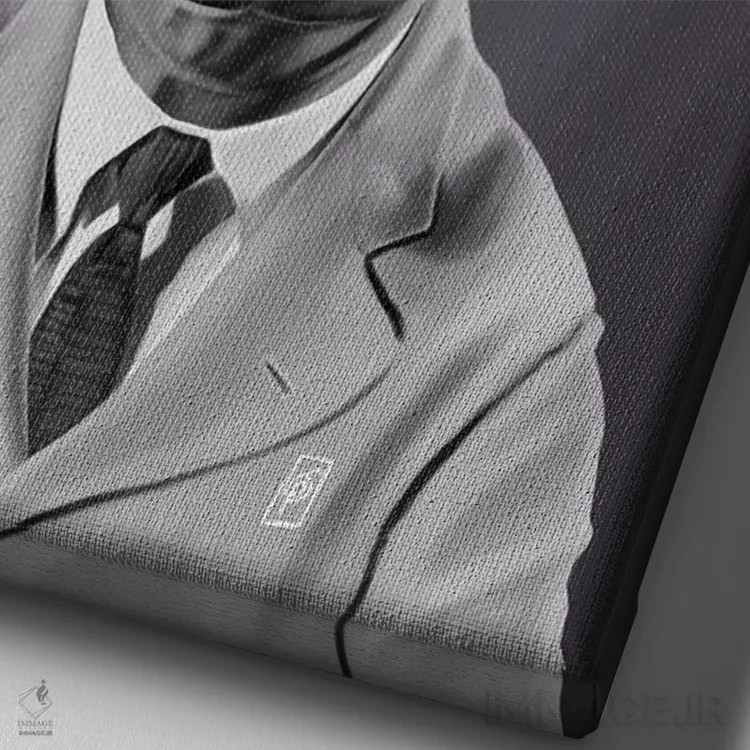 تابلو دکوراتیو مالکوم ایکس اثر راب اسنو - نمای نزدیک بافت بوم