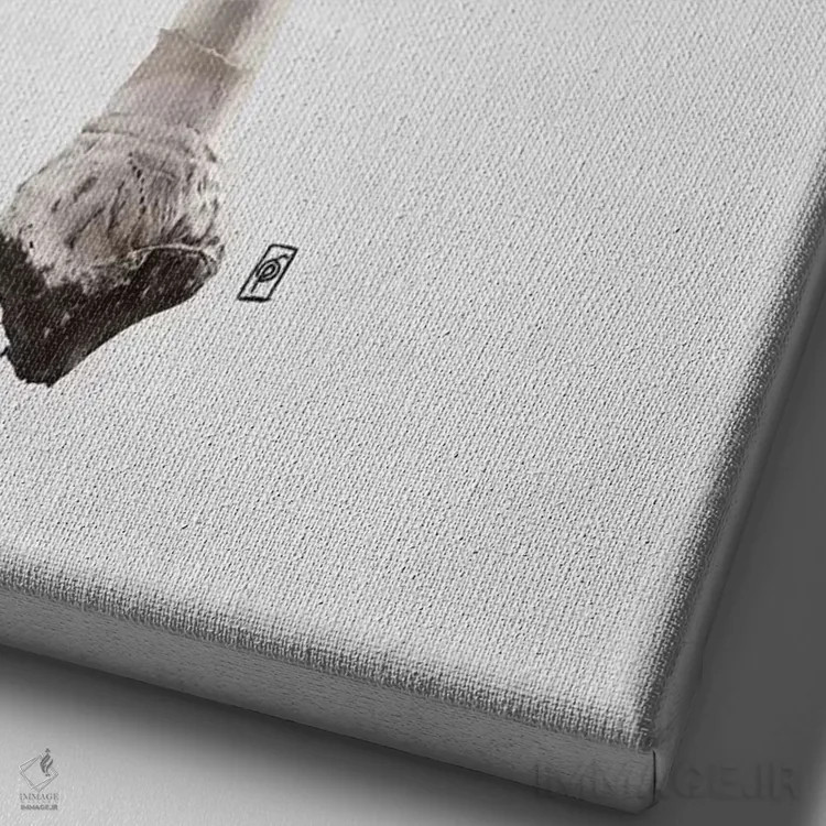 تابلو دکوراتیو بوسه اثر راب اسنو - نمای نزدیک بافت بوم