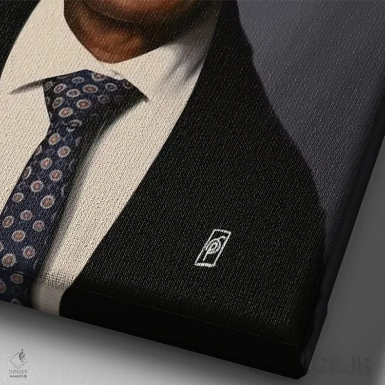 تابلو دکوراتیو نلسون ماندلا اثر راب اسنو - نمای نزدیک بافت بوم