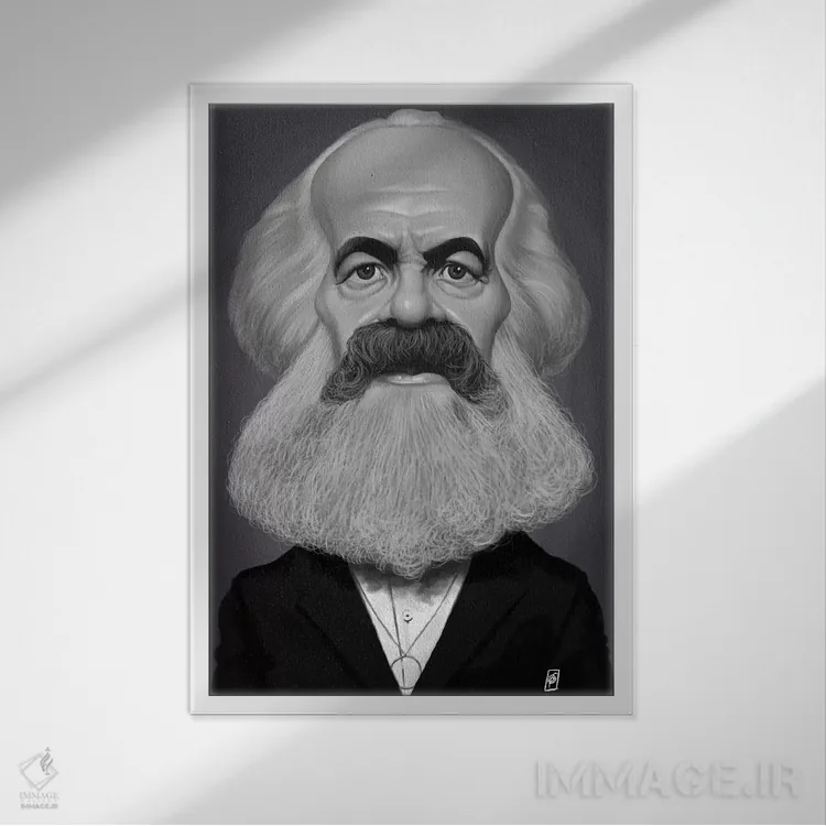تابلو دکوراتیو کارل مارکس اثر راب اسنو - نمای قابدار سفید