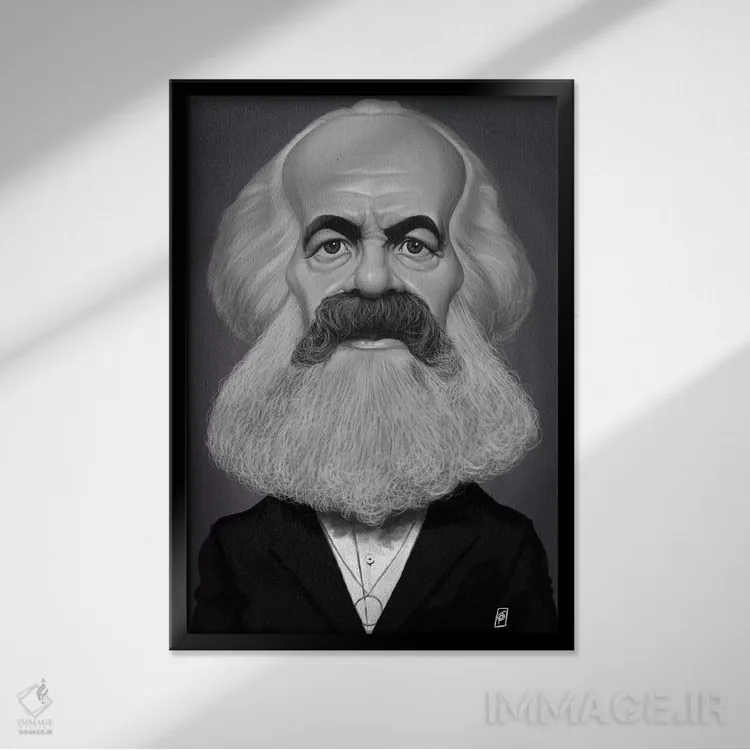 تابلو دکوراتیو کارل مارکس اثر راب اسنو - نمای قابدار مشکی