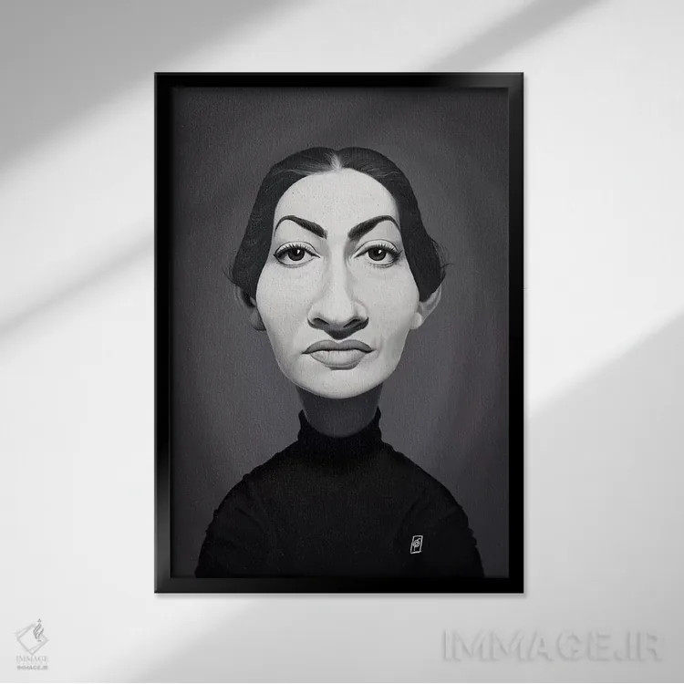 تابلو دکوراتیو ماریا کالاس اثر راب اسنو - نمای قابدار مشکی