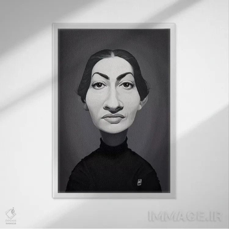 تابلو دکوراتیو ماریا کالاس اثر راب اسنو - نمای قابدار سفید