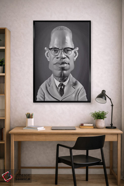 تابلو دکوراتیو مالکوم ایکس اثر راب اسنو - D3B