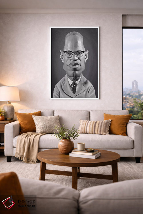 تابلو دکوراتیو مالکوم ایکس اثر راب اسنو - D4W