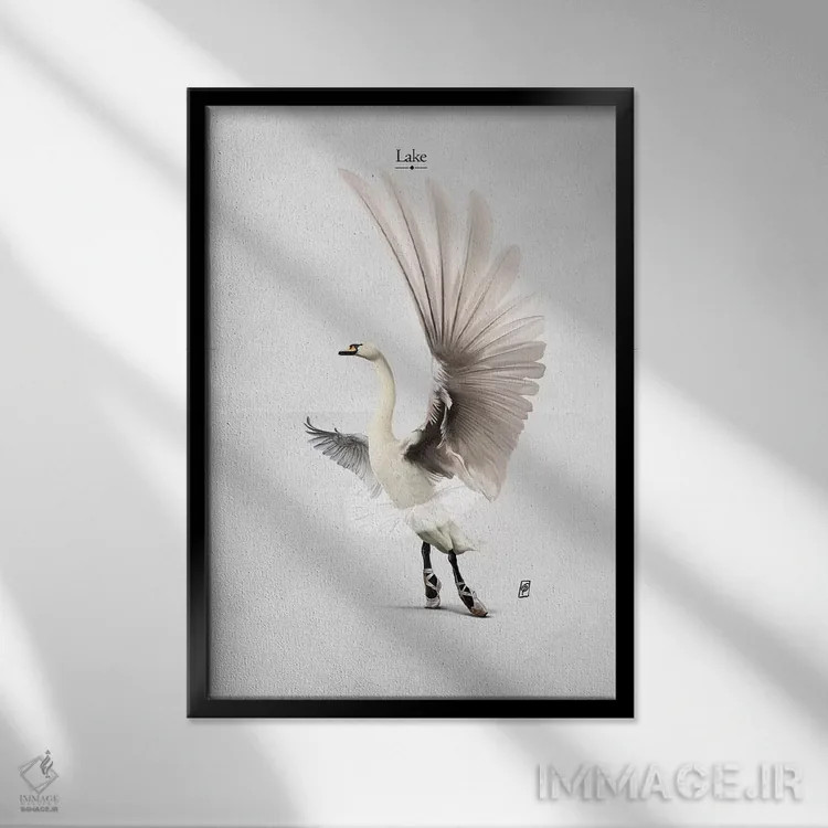 تابلو دکوراتیو دریاچه I اثر راب اسنو - نمای قابدار مشکی