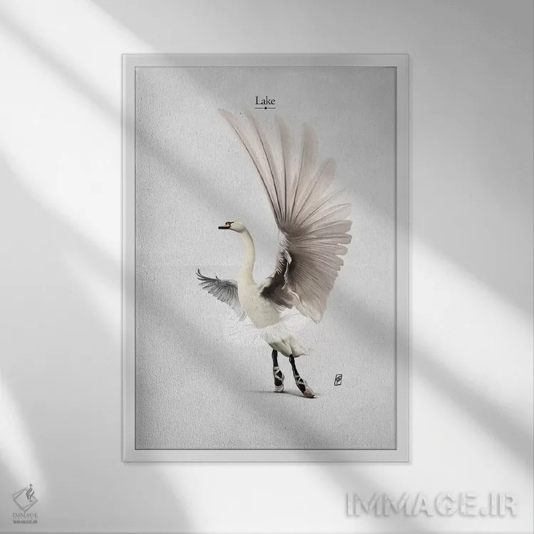 تابلو دکوراتیو دریاچه I اثر راب اسنو - نمای قابدار سفید