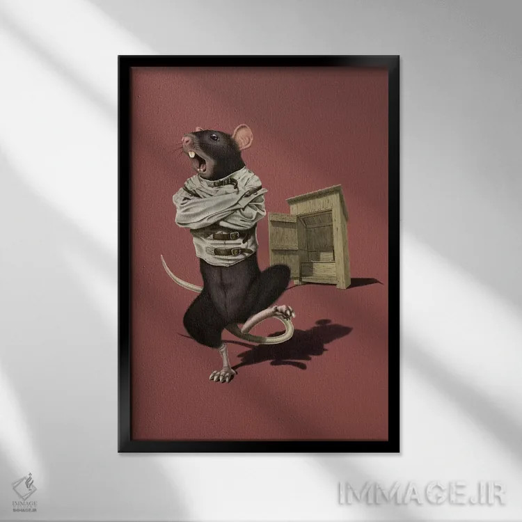 تابلو دکوراتیو مستراح III اثر راب اسنو - نمای قابدار مشکی