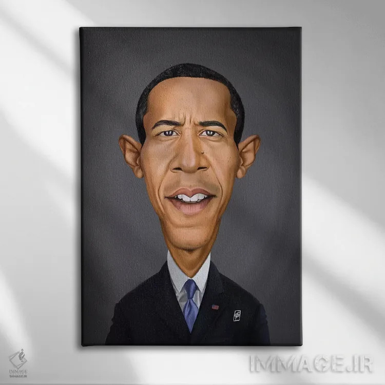 تابلو دکوراتیو باراک اوباما اثر راب اسنو - نمای روبهرو روی دیوار