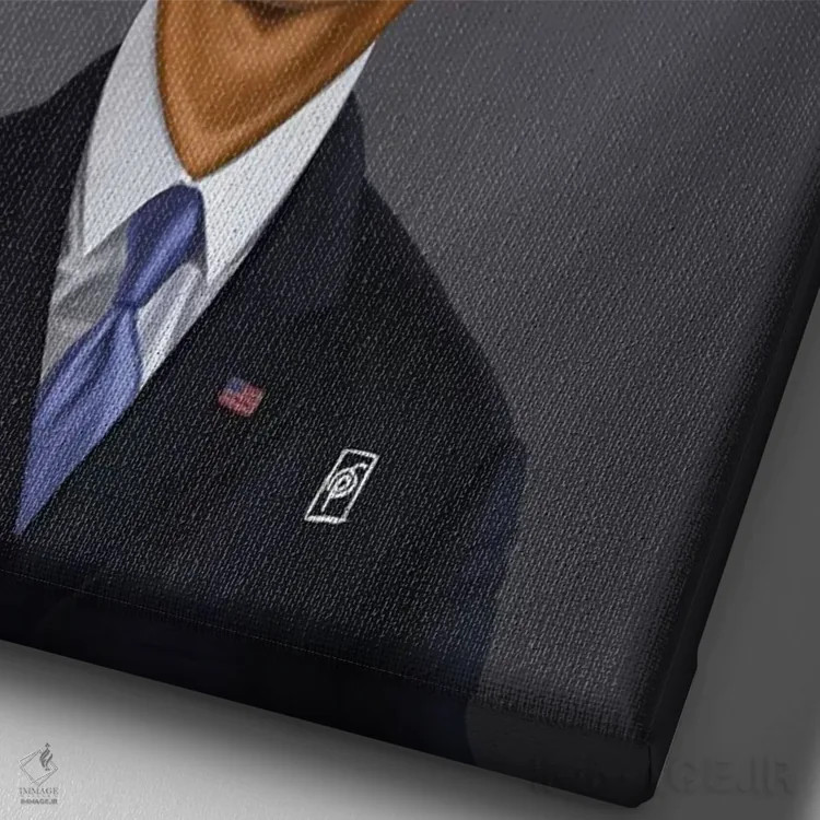 تابلو دکوراتیو باراک اوباما اثر راب اسنو - نمای نزدیک بافت بوم