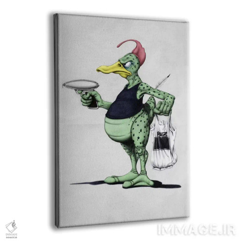 تابلو دکوراتیو اردک فضایی اثر راب اسنو - نمای پرسپکتیو محصول