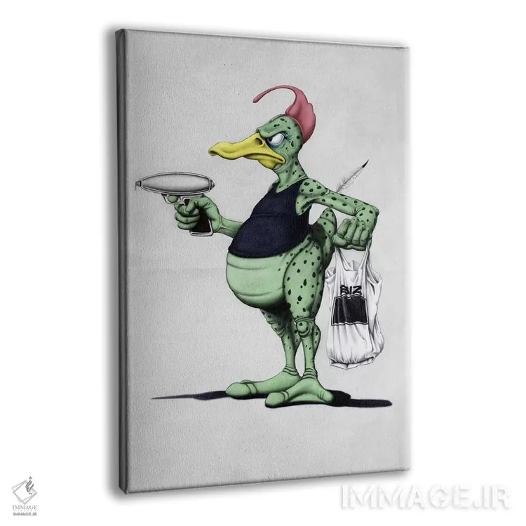 تابلو دکوراتیو اردک فضایی اثر راب اسنو - نمای پرسپکتیو محصول