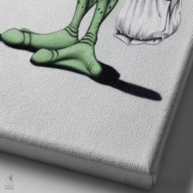 تابلو دکوراتیو اردک فضایی اثر راب اسنو - نمای نزدیک بافت بوم