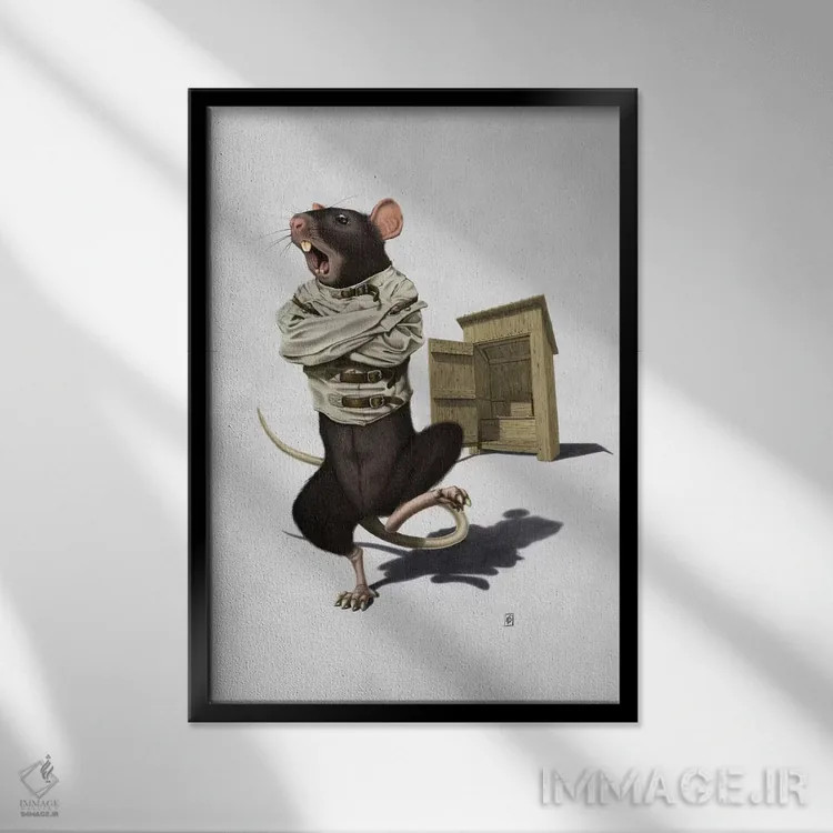 تابلو دکوراتیو مستراح II اثر راب اسنو - نمای قابدار مشکی