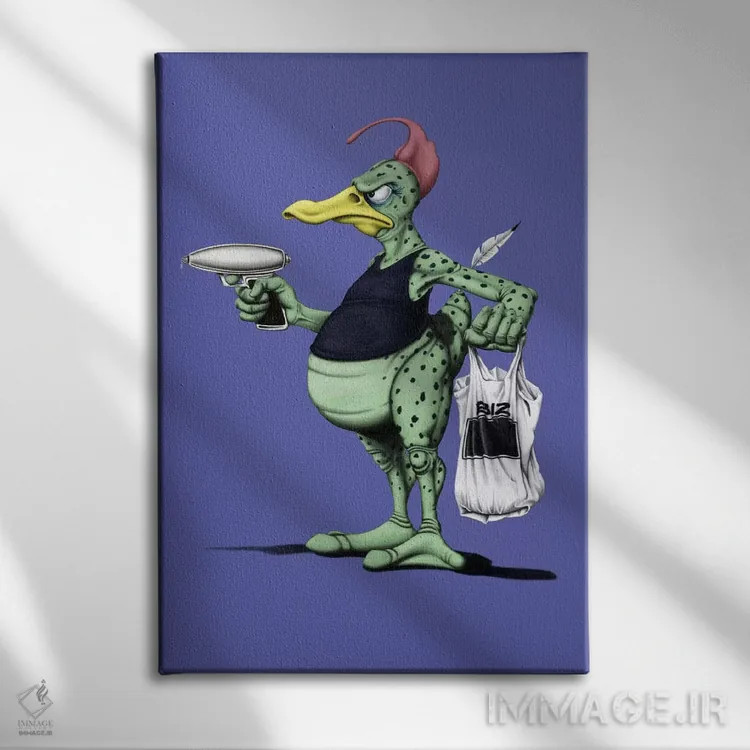 تابلو دکوراتیو اردک فضایی III اثر راب اسنو - نمای روبهرو روی دیوار