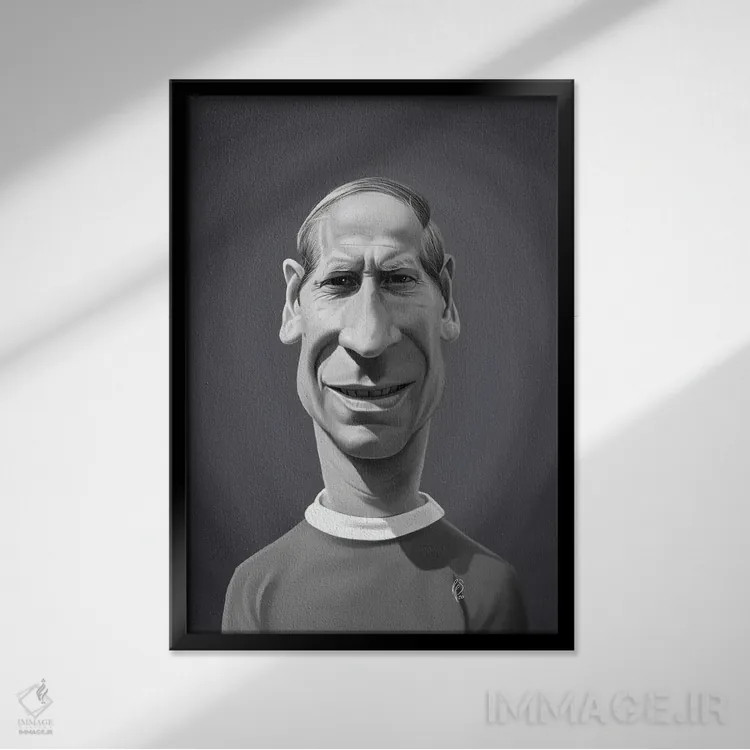 تابلو دکوراتیو بابی چارلتون اثر راب اسنو - نمای قابدار مشکی