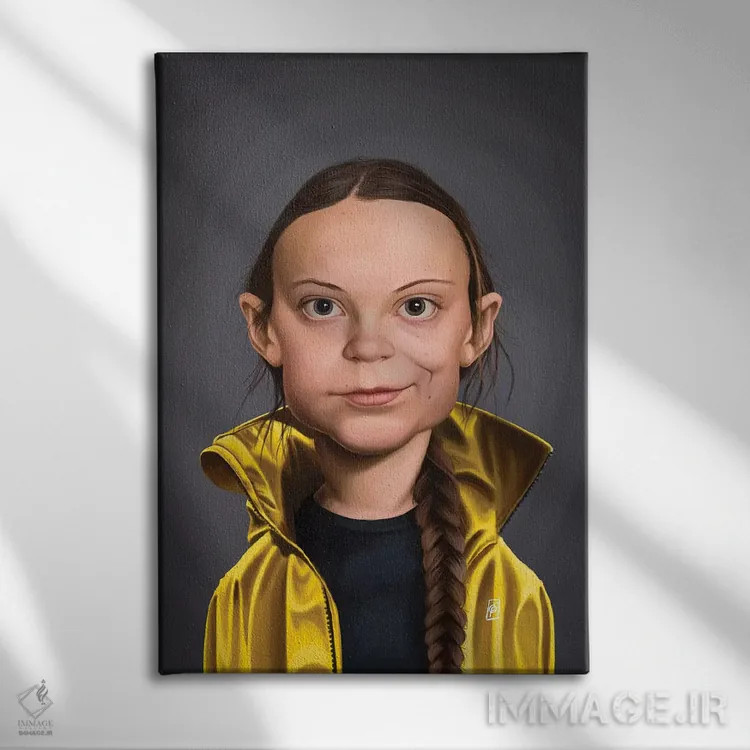 تابلو دکوراتیو گرتا تونبرگ اثر راب اسنو - نمای روبهرو روی دیوار