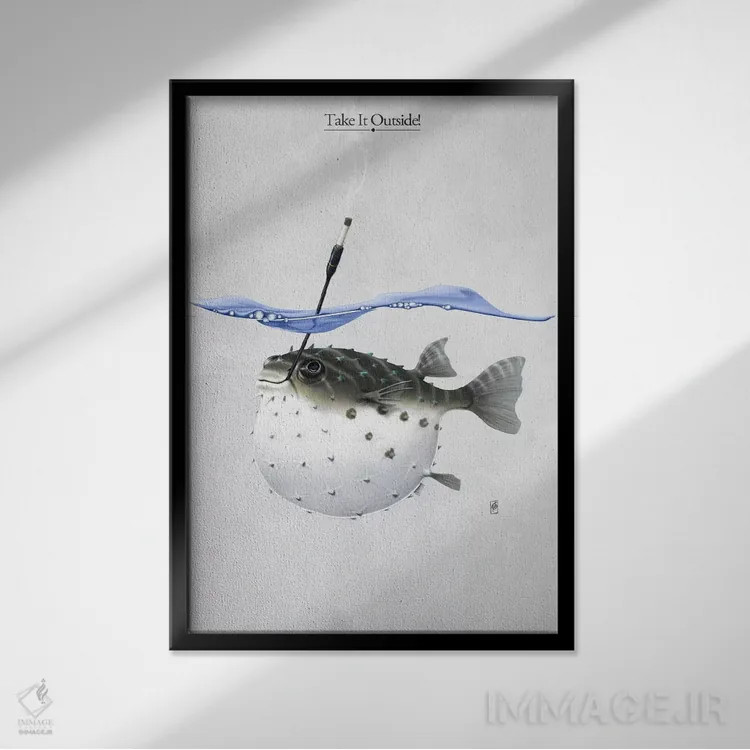 تابلو دکوراتیو بیرون برویم اثر راب اسنو - نمای قابدار مشکی