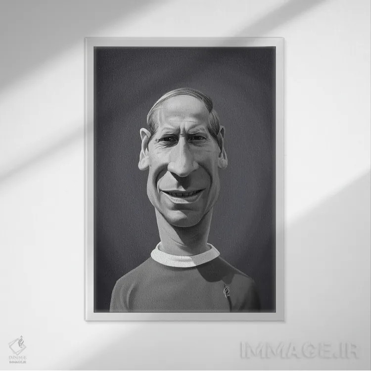 تابلو دکوراتیو بابی چارلتون اثر راب اسنو - نمای قابدار سفید