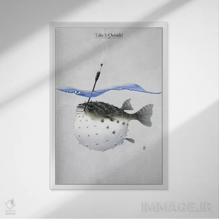 تابلو دکوراتیو بیرون برویم اثر راب اسنو - نمای قابدار سفید