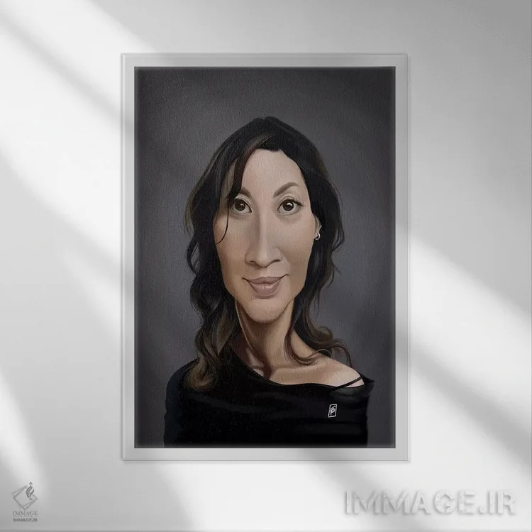 تابلو دکوراتیو میشل یئو اثر راب اسنو - نمای قابدار سفید