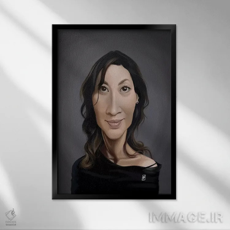 تابلو دکوراتیو میشل یئو اثر راب اسنو - نمای قابدار مشکی