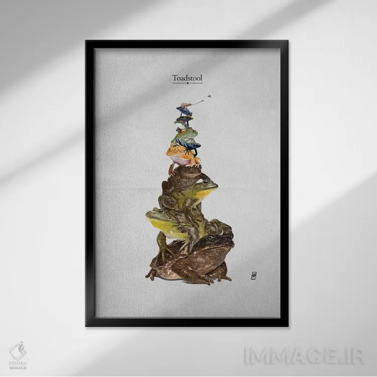 تابلو دکوراتیو قارچ زهرآلود اثر راب اسنو - نمای قابدار مشکی