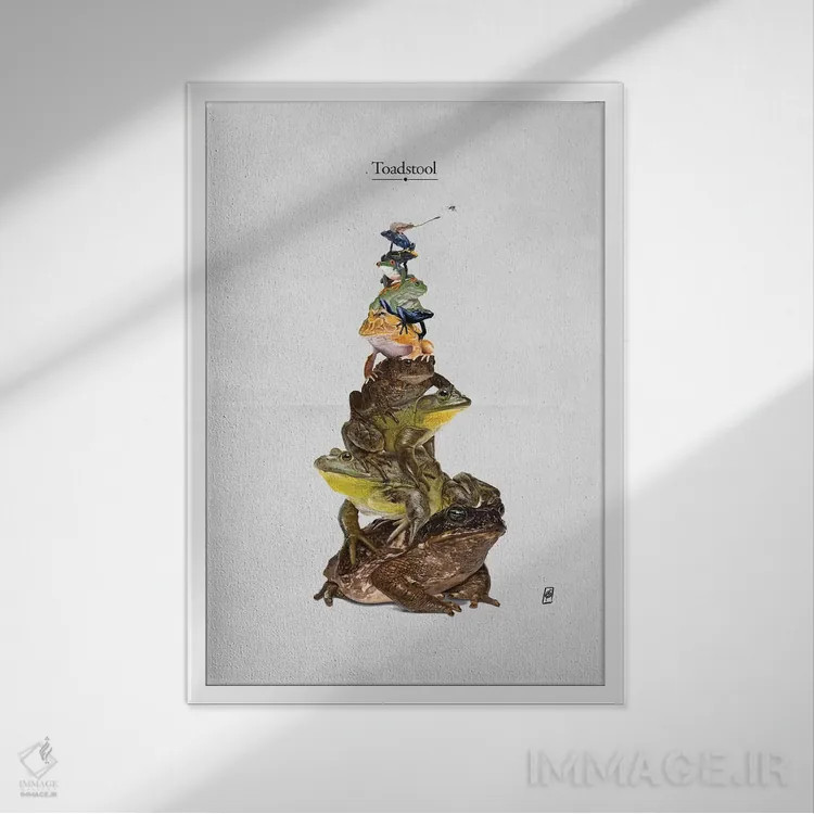 تابلو دکوراتیو قارچ زهرآلود اثر راب اسنو - نمای قابدار سفید