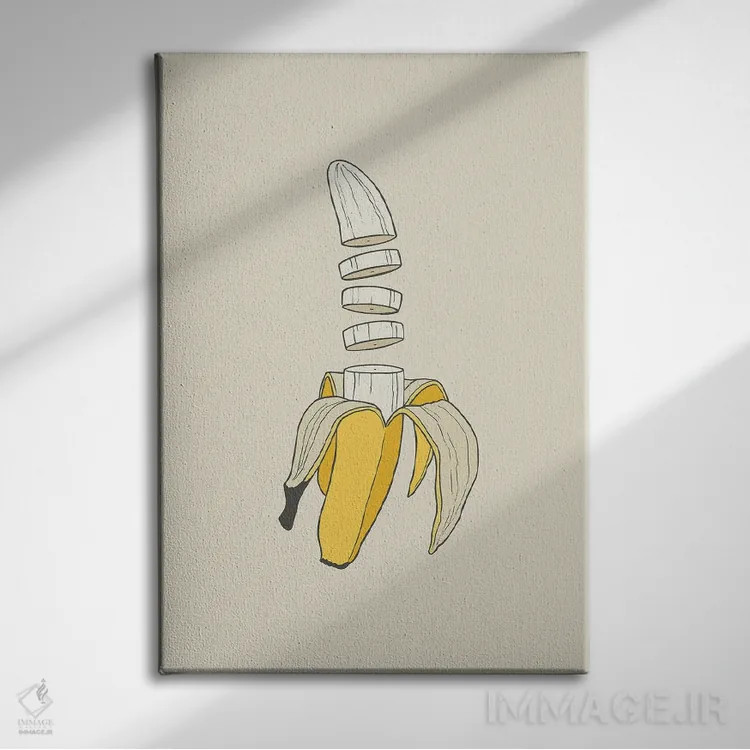 تابلو مینیمال بنانا اسپلیت اثر راب اسنو - نمای روبهرو روی دیوار