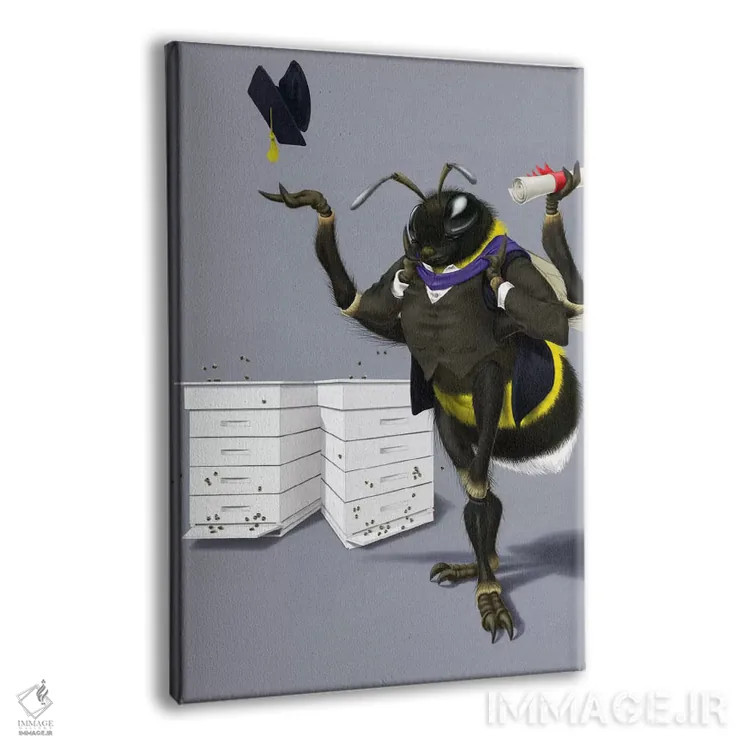 تابلو دکوراتیو زنبور بودن یا نبودن ۳ اثر راب اسنو - نمای پرسپکتیو محصول
