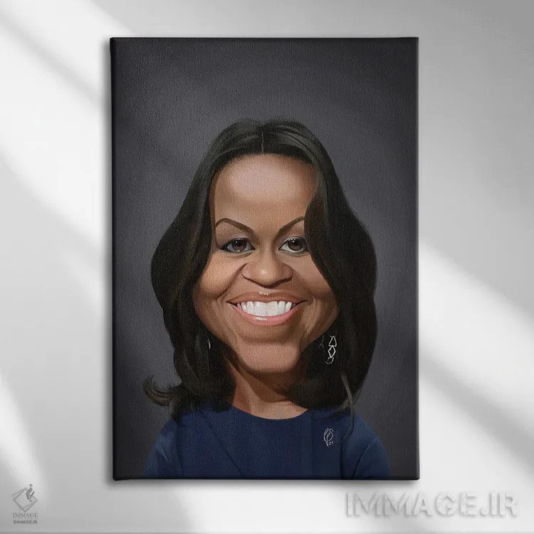 تابلو دکوراتیو میشل اوباما اثر راب اسنو - نمای روبهرو روی دیوار