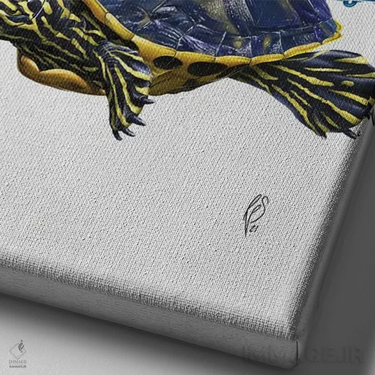 تابلو دکوراتیو امضا اثر راب اسنو - نمای نزدیک بافت بوم