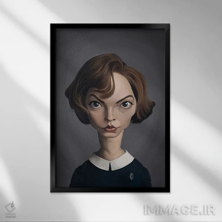 تابلو دکوراتیو آنیا تیلور جوی اثر راب اسنو - نمای قابدار مشکی