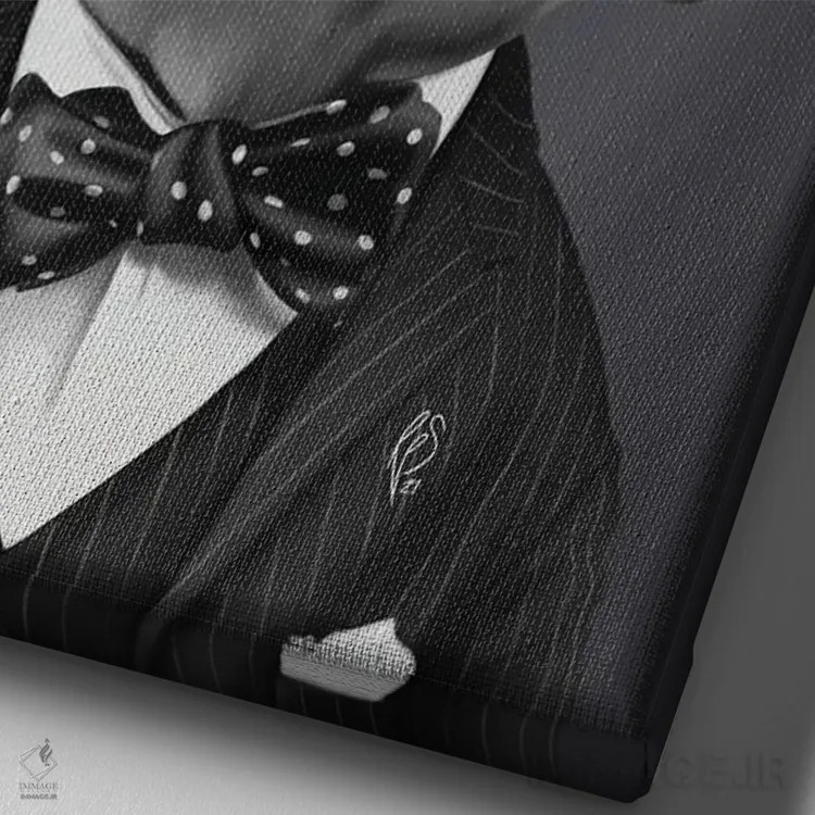 تابلو دکوراتیو وینستون چرچیل اثر راب اسنو - نمای نزدیک بافت بوم