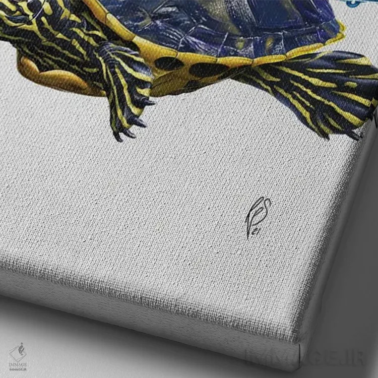 تابلو دکوراتیو امضا اثر راب اسنو - نمای نزدیک بافت بوم