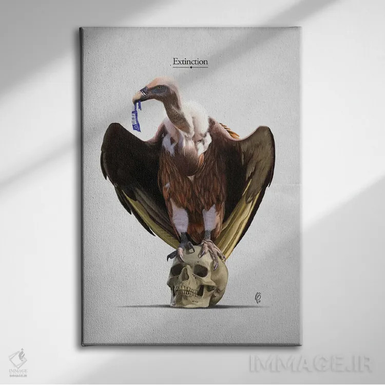 تابلو دکوراتیو انقراض اثر راب اسنو - نمای روبهرو روی دیوار