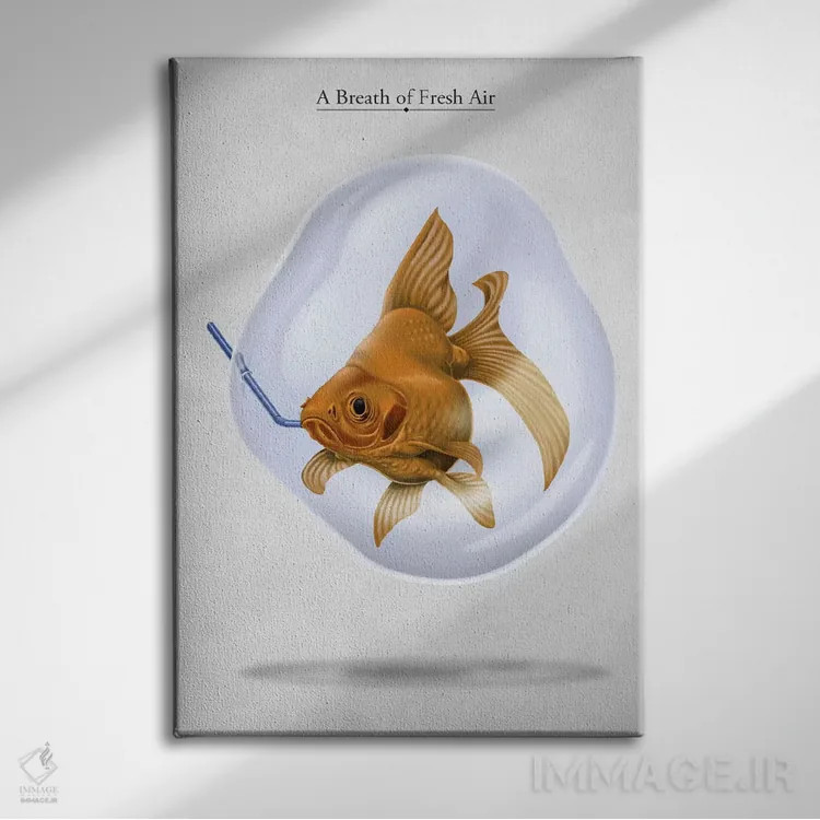 تابلو دکوراتیو نفس هوای تازه اثر راب اسنو - نمای روبهرو روی دیوار