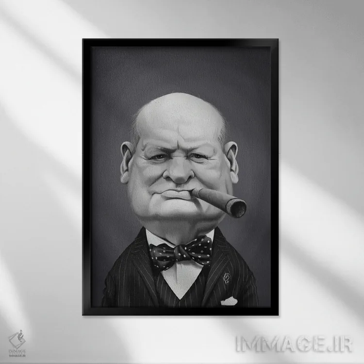 تابلو دکوراتیو وینستون چرچیل اثر راب اسنو - نمای قابدار مشکی