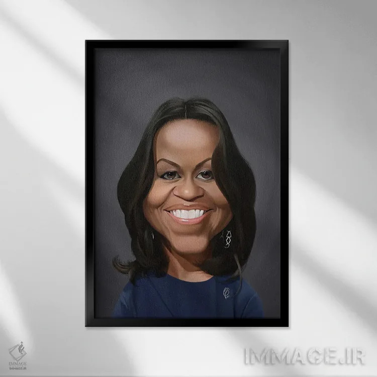 تابلو دکوراتیو میشل اوباما اثر راب اسنو - نمای قابدار مشکی