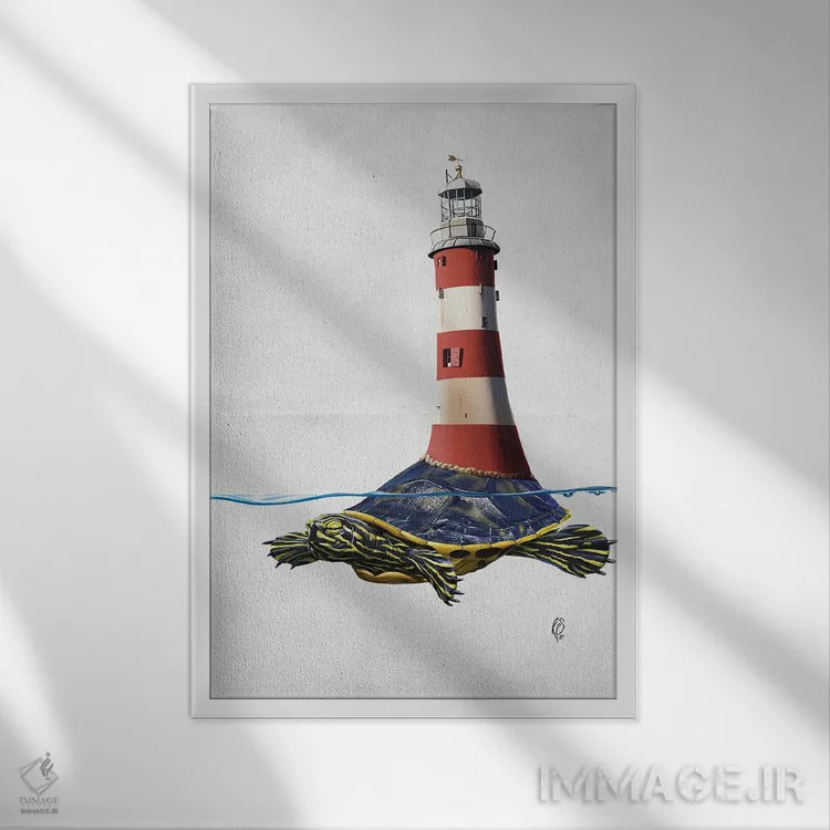 تابلو دکوراتیو امضا اثر راب اسنو - نمای قابدار سفید