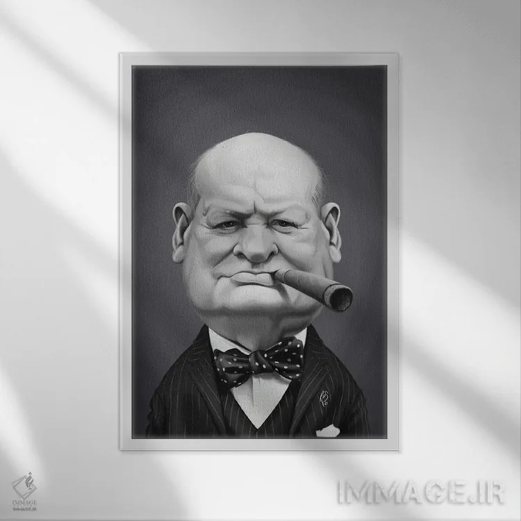 تابلو دکوراتیو وینستون چرچیل اثر راب اسنو - نمای قابدار سفید