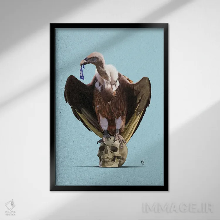 تابلو دکوراتیو انقراض اثر راب اسنو - نمای قابدار مشکی